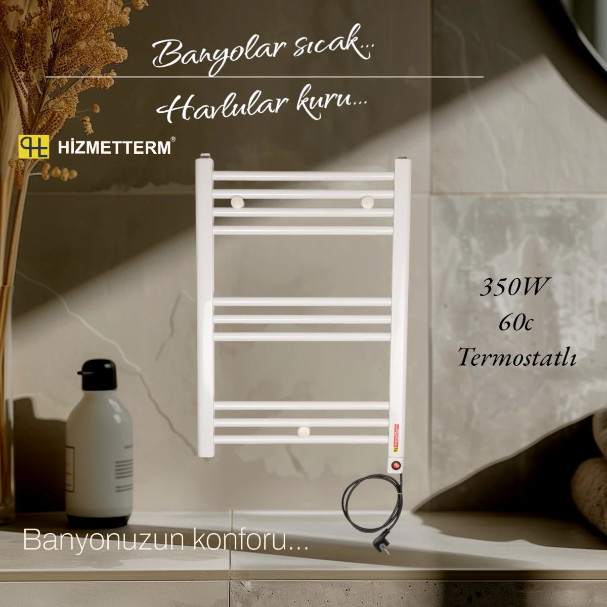 Elektrikli Havlupan 50X70 Beyaz