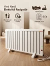 1200 W Çift Rezistanslı (600+600) Aluminyum Elektrikli Radyatör 60c Sabit termostatlı 50x120 cm